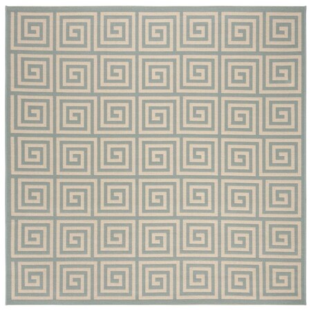 Safavieh 6 ft. 7 in. x 6 ft. 7 in. Linden 100 Contemporary Square Area Rug Cream & Aqua LND129L-6SQ